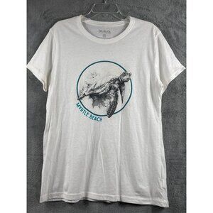 Myrtle Beach Sea Turtle Graphic T-Shirt By Del Sol Color Change LG White Crewnec